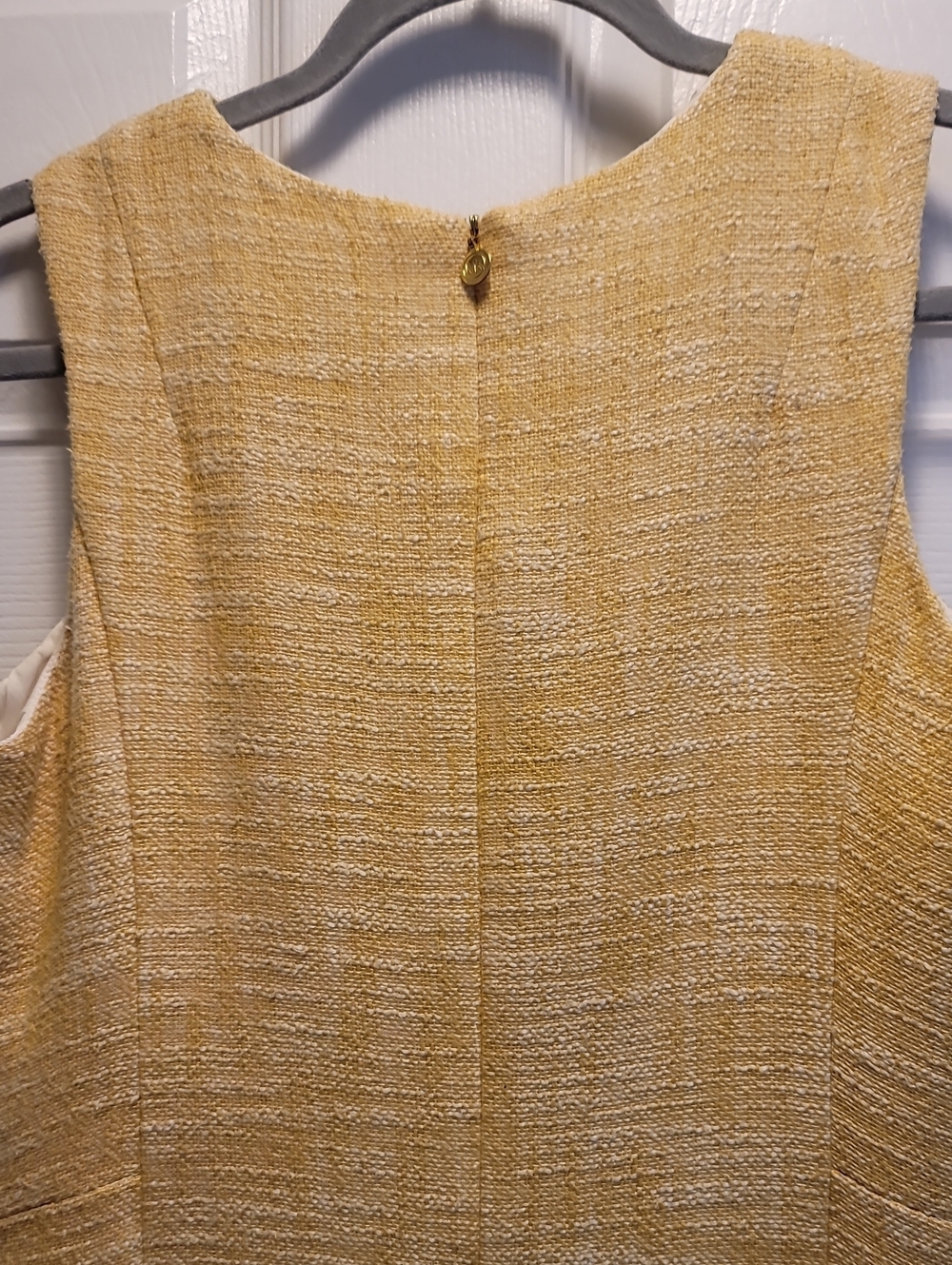 Michael Michael Kors Yellow Saffron Tweed Knit Shift Dress Sz 4 - Picture 7 of 11